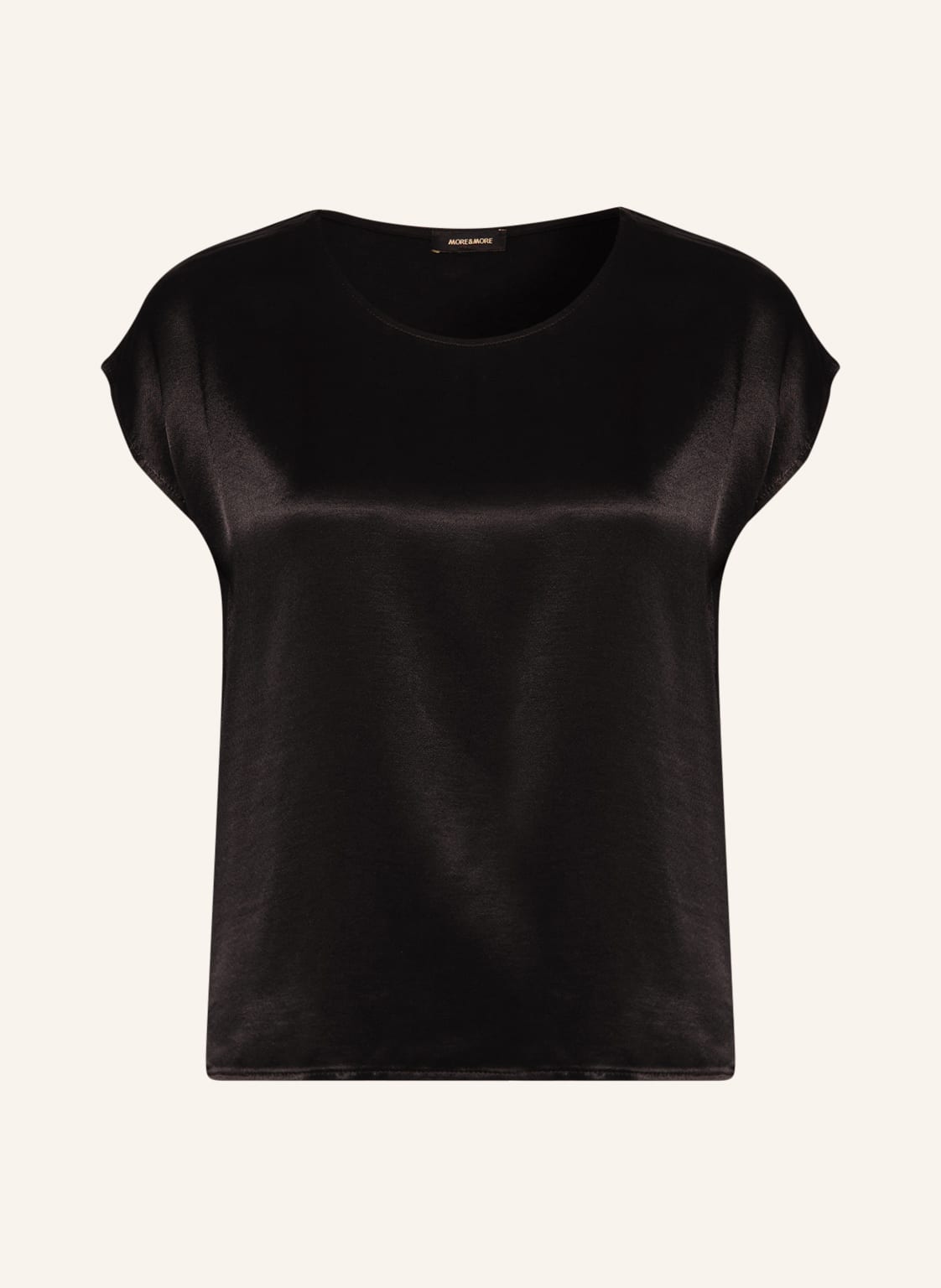 More & More T-Shirt Im Materialmix schwarz More & More T-Shirt Im Materialmix schwarz von MORE & MORE
