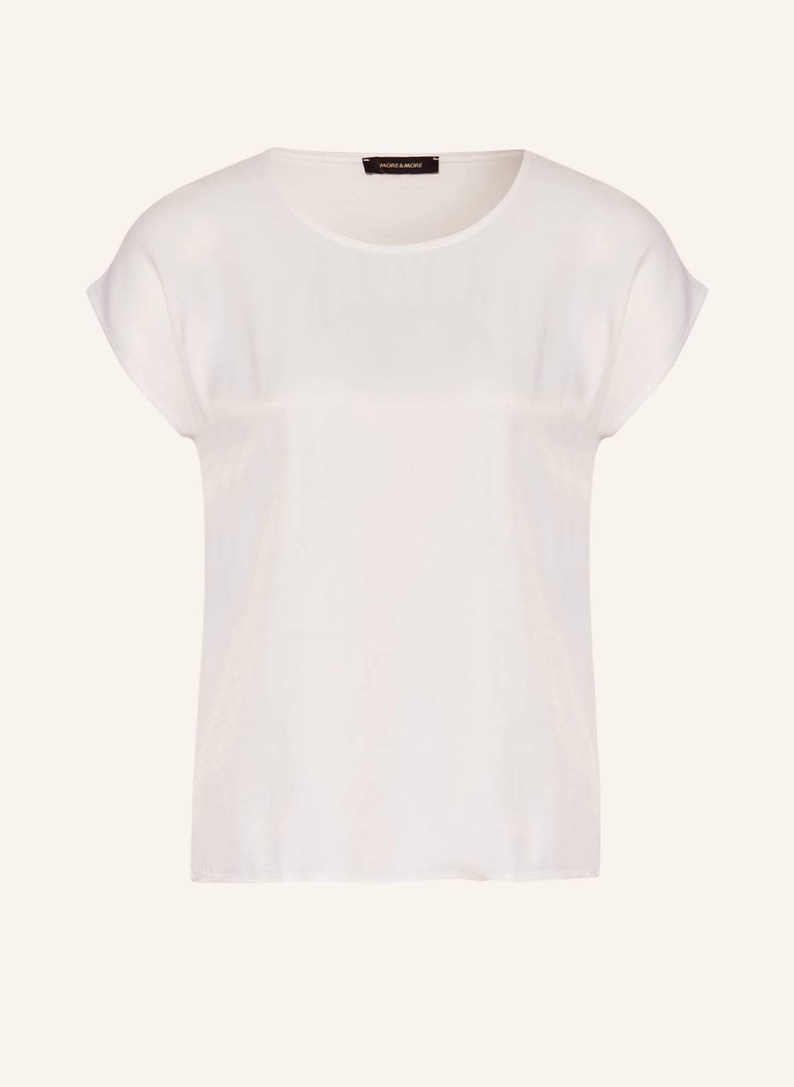 More & More T-Shirt Im Materialmix weiss More & More T-Shirt Im Materialmix weiss von MORE & MORE