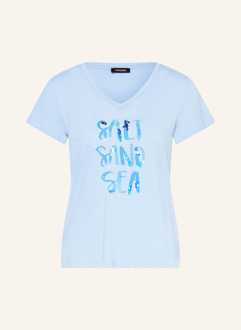 More & More T-Shirt Mit Pailletten blau von MORE & MORE