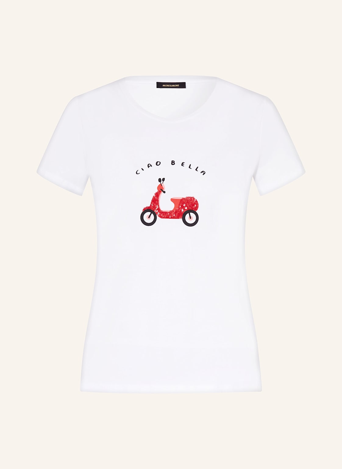 More & More T-Shirt Mit Pailletten weiss von MORE & MORE