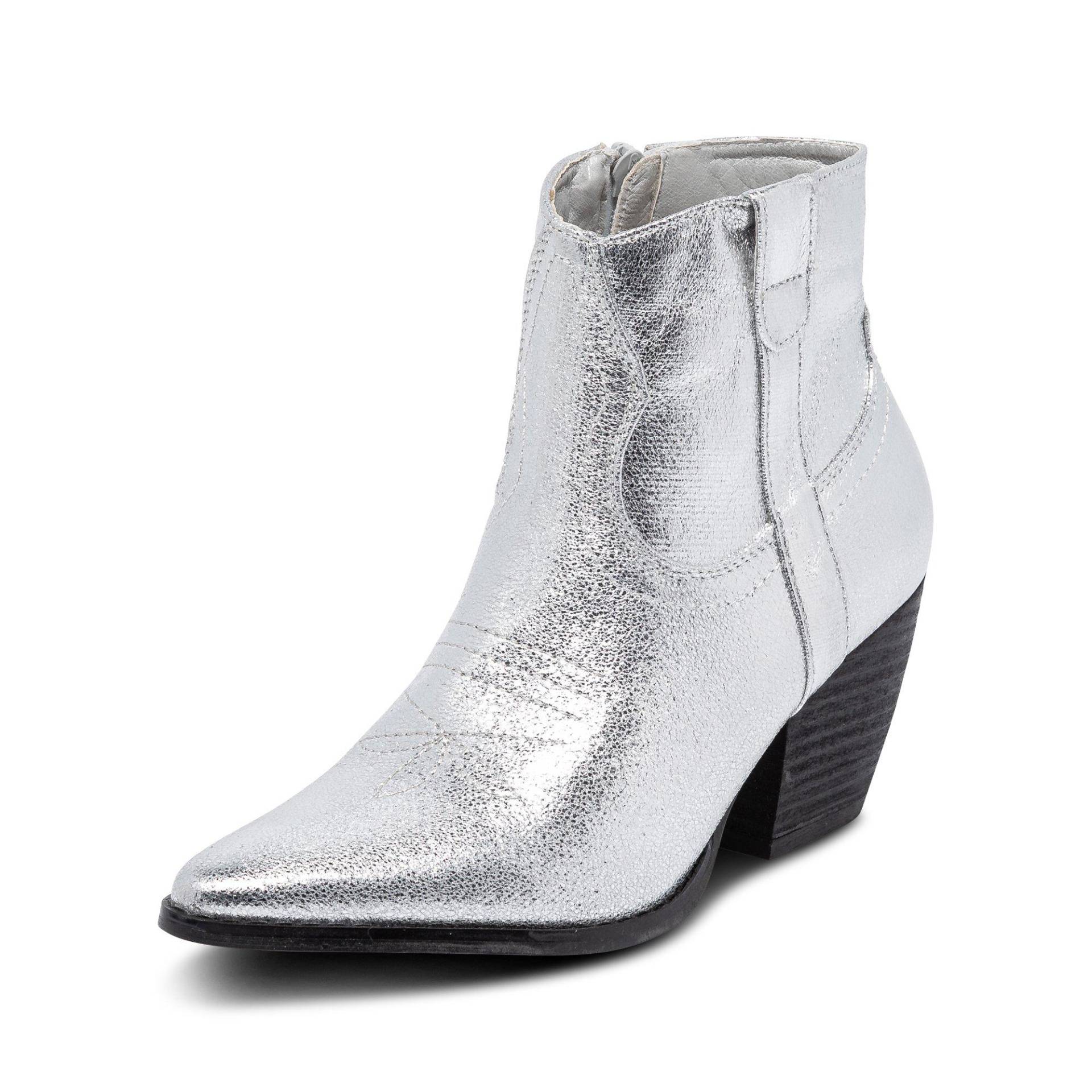 Stiefel, Mid Heel Damen Silber 36 von MORGAN