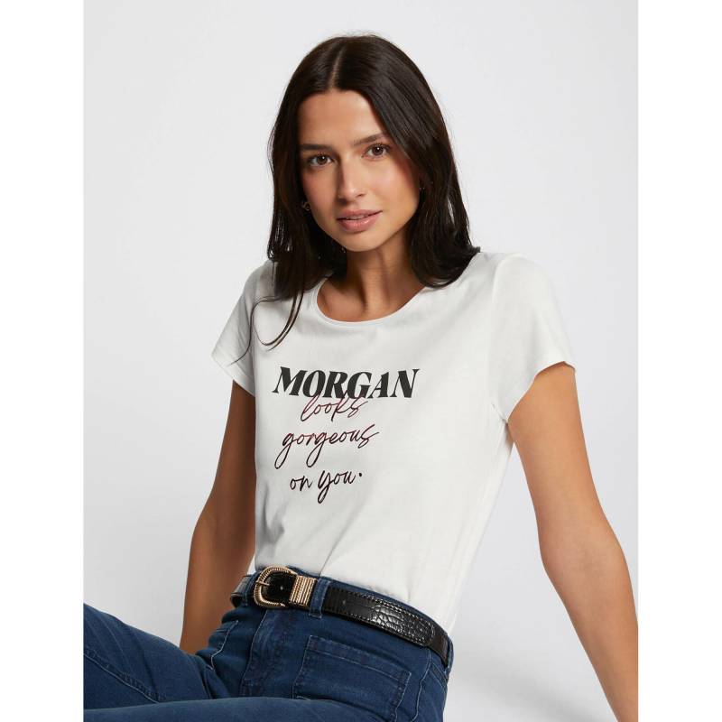 T-shirt Damen Ecru S von MORGAN