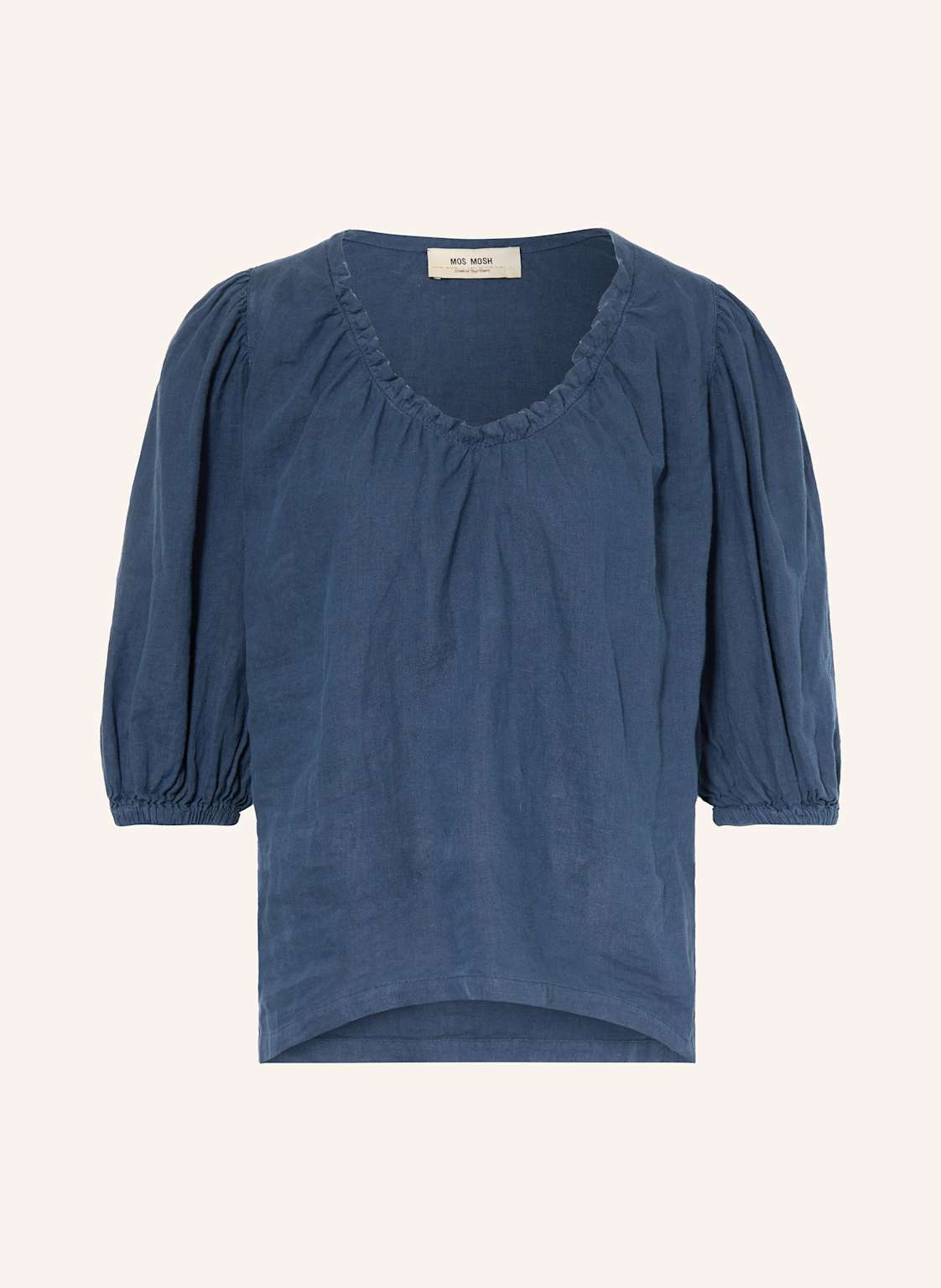 Mos Mosh Blusenshirt Mmtaissa Aus Leinen Mit 3/4-Arm blau von MOS MOSH