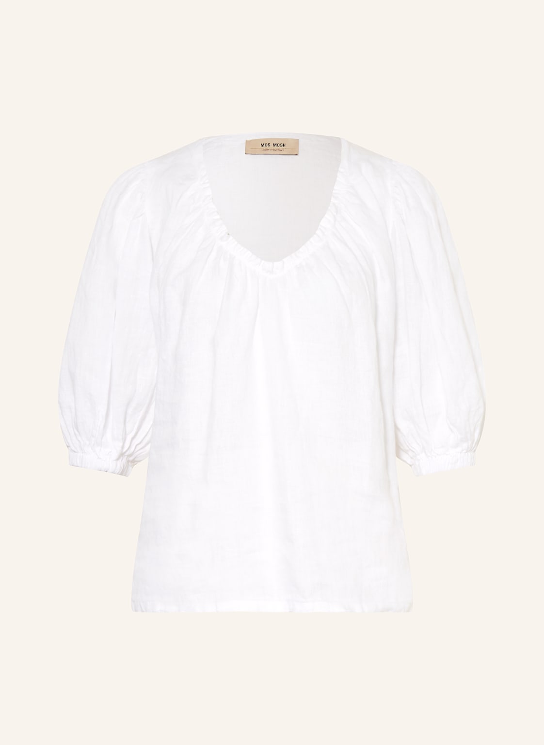 Mos Mosh Blusenshirt Mmtaissa Aus Leinen Mit 3/4-Arm weiss Mos Mosh Blusenshirt Mmtaissa Aus Leinen Mit 3/4-Arm weiss von MOS MOSH