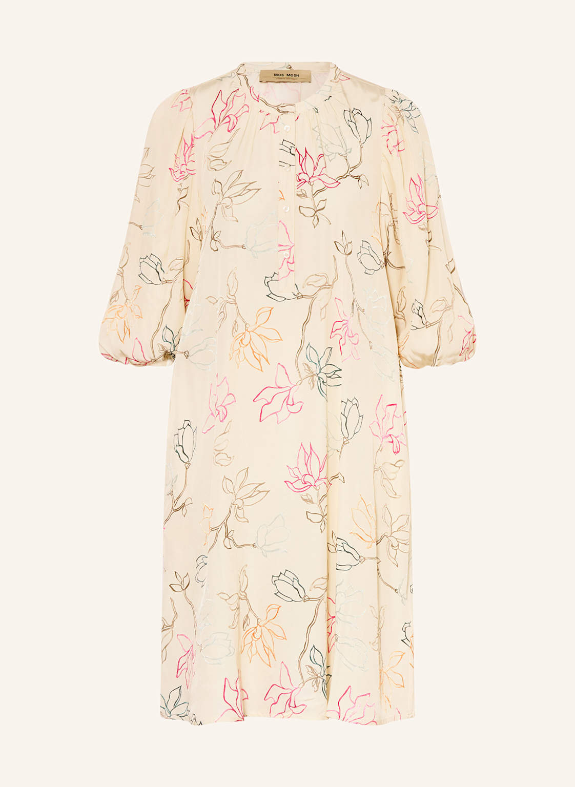 Mos Mosh Jacquard-Kleid Mmiqala Mit 3/4-Arm weiss Mos Mosh Jacquard-Kleid Mmiqala Mit 3/4-Arm weiss von MOS MOSH