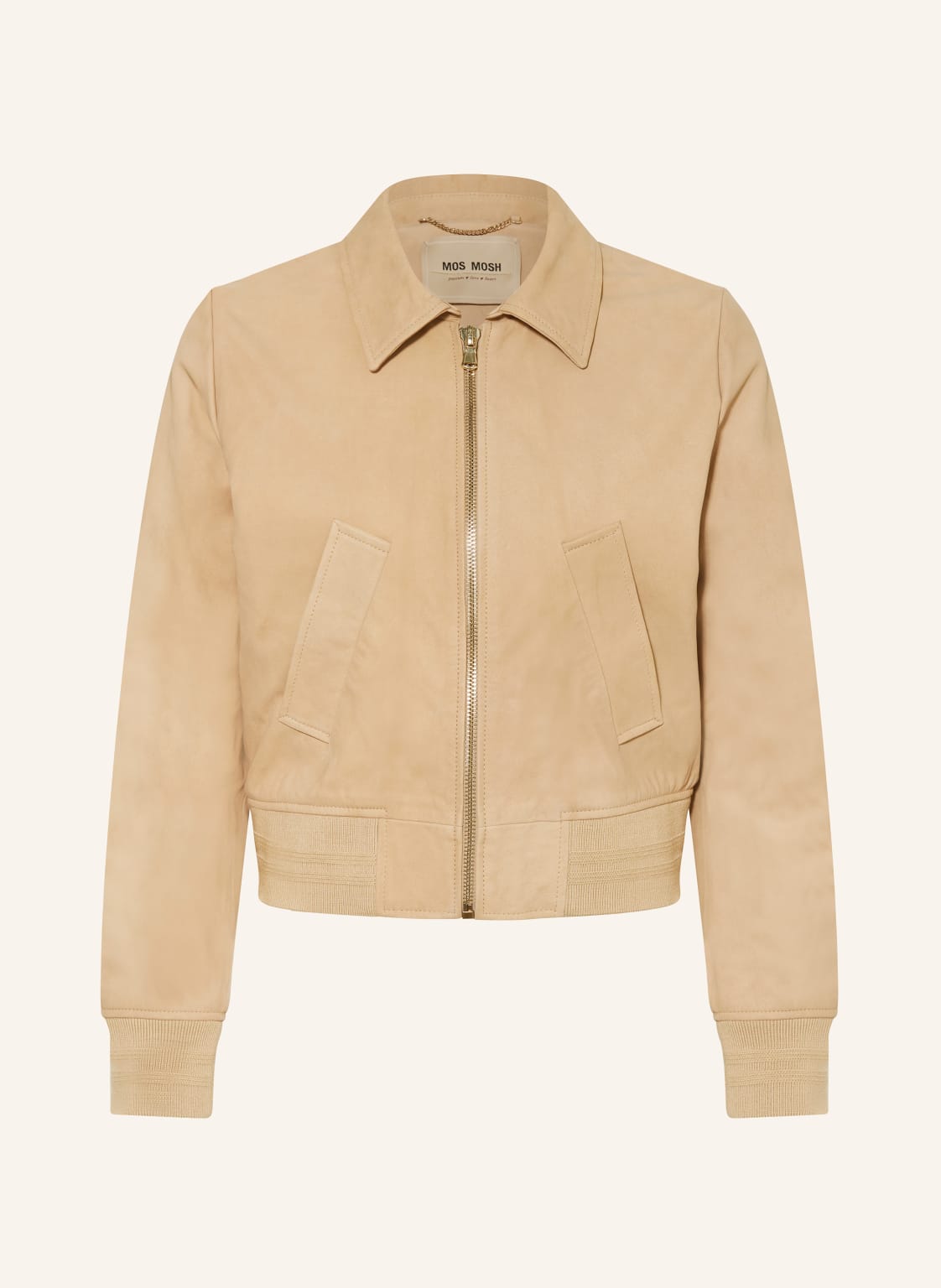 Mos Mosh Lederblouson Mmamby beige von MOS MOSH