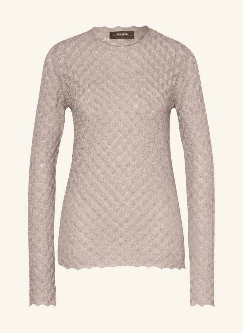 Mos Mosh Pullover Mmthaz Relena Mit Glitzergarn grau von MOS MOSH