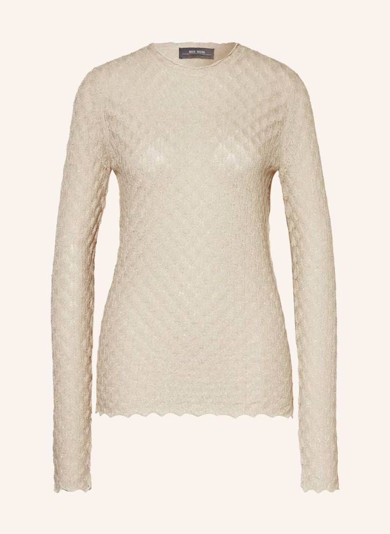 Mos Mosh Pullover Mmthaz Relena Mit Glitzergarn beige von MOS MOSH