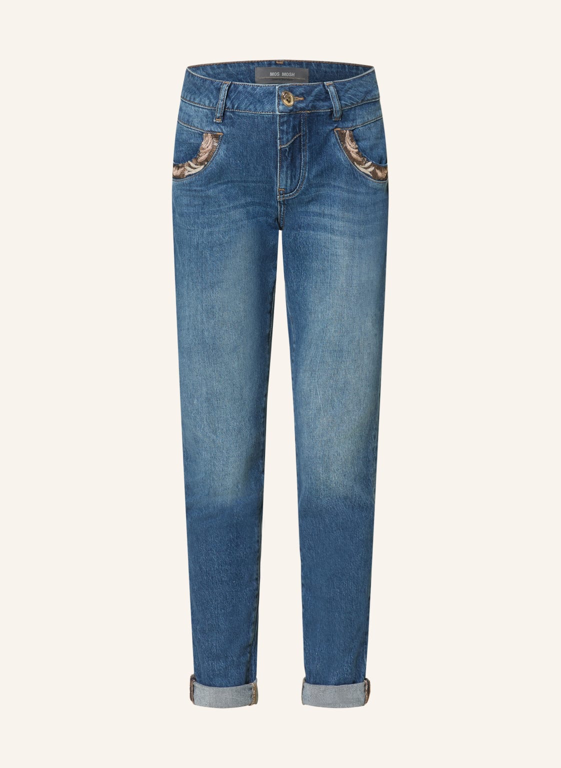 Mos Mosh Skinny Jeans Mmnaomi Natira Mit Pailletten blau von MOS MOSH