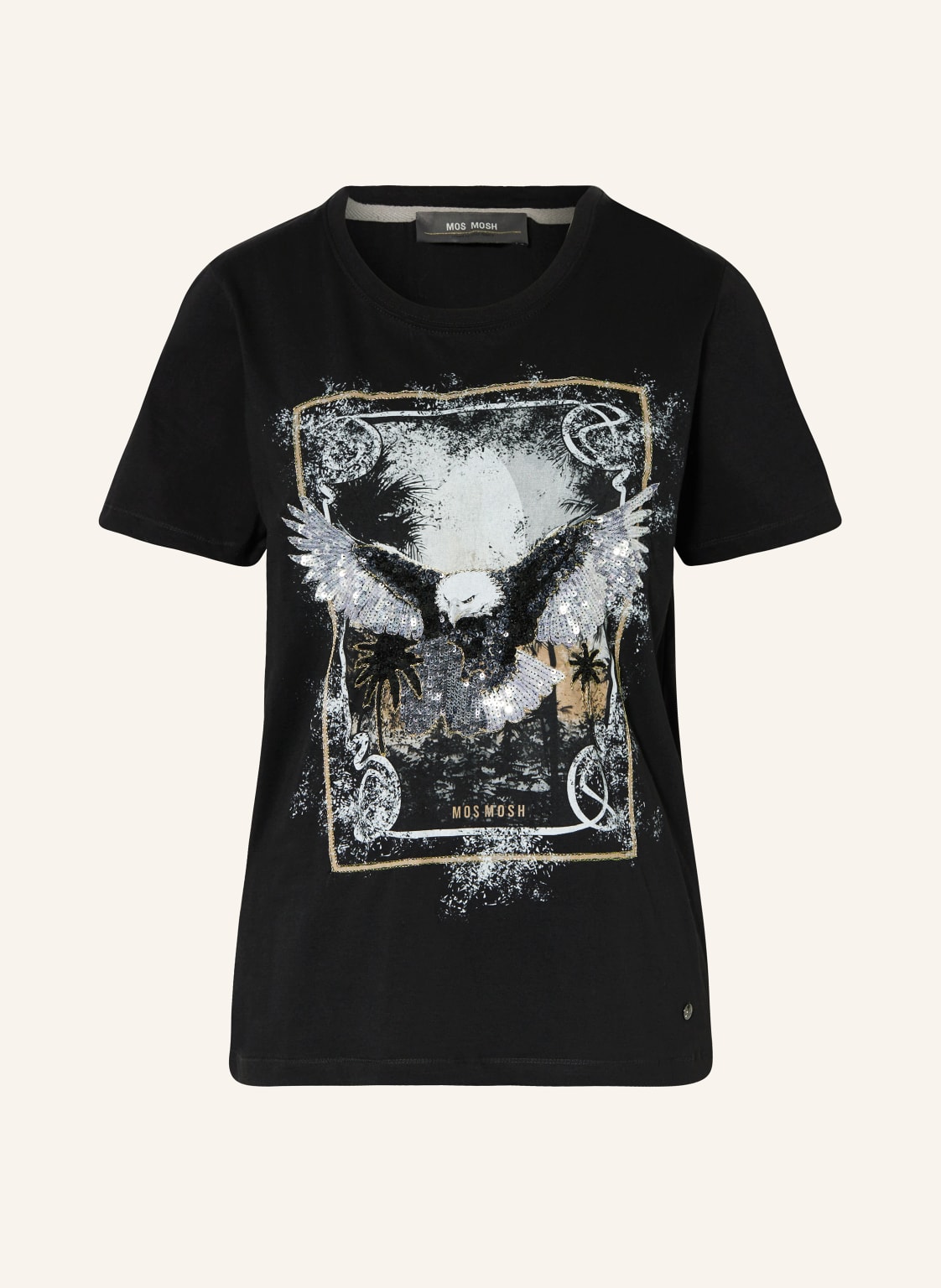 Mos Mosh T-Shirt Mmelli Mit Glitzergarn Und Pailletten schwarz von MOS MOSH