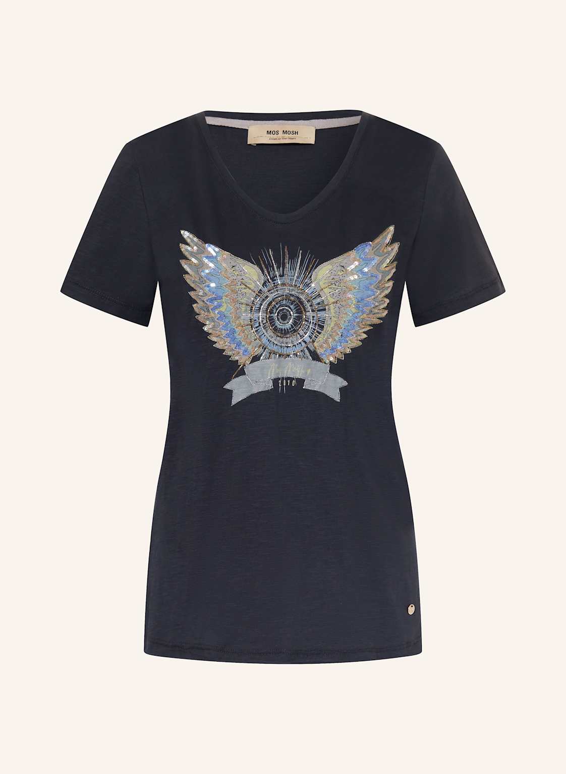 Mos Mosh T-Shirt Mmgethi Mit Pailletten blau Mos Mosh T-Shirt Mmgethi Mit Pailletten blau von MOS MOSH