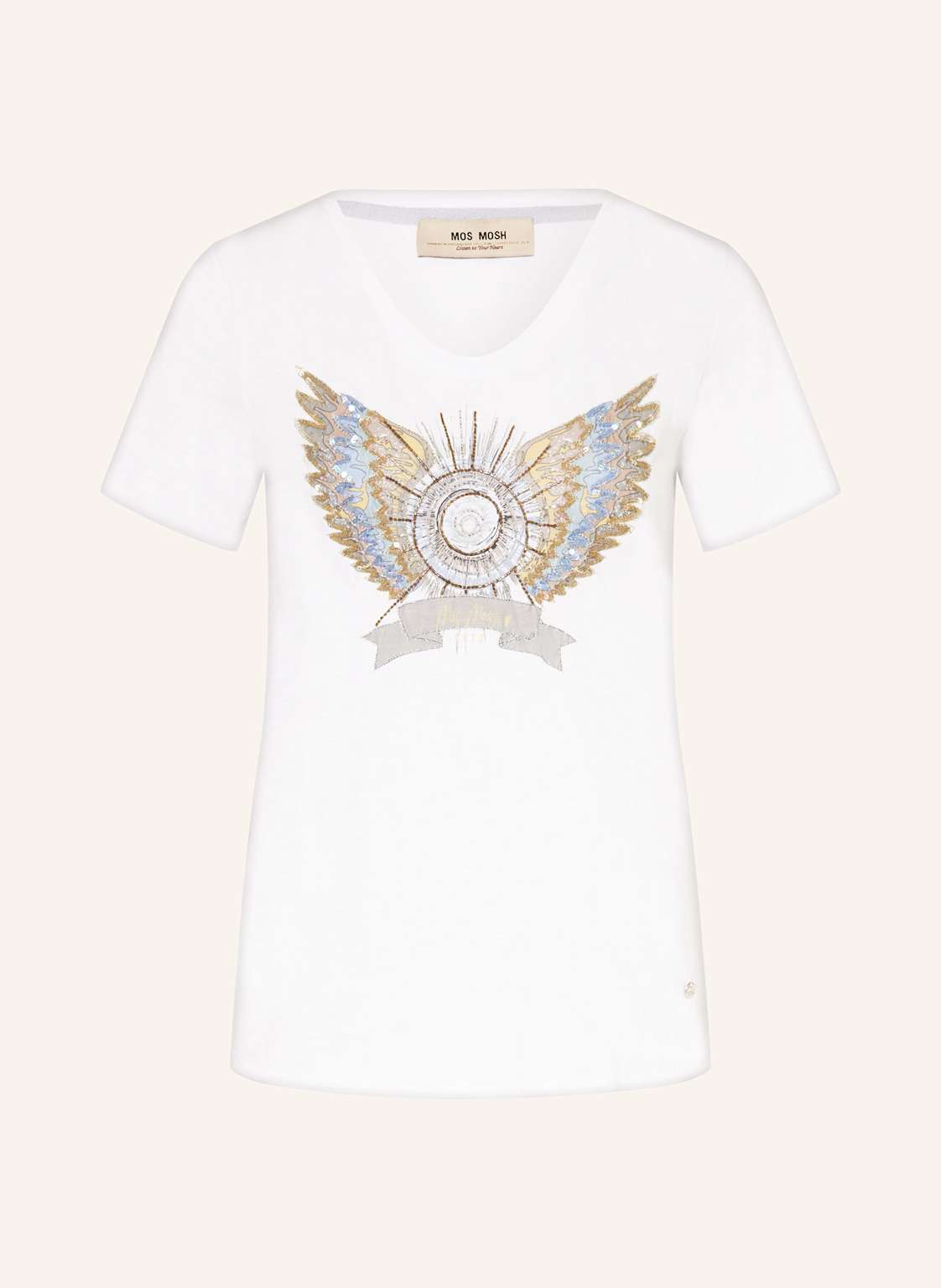 Mos Mosh T-Shirt Mmgethi Mit Pailletten weiss Mos Mosh T-Shirt Mmgethi Mit Pailletten weiss von MOS MOSH