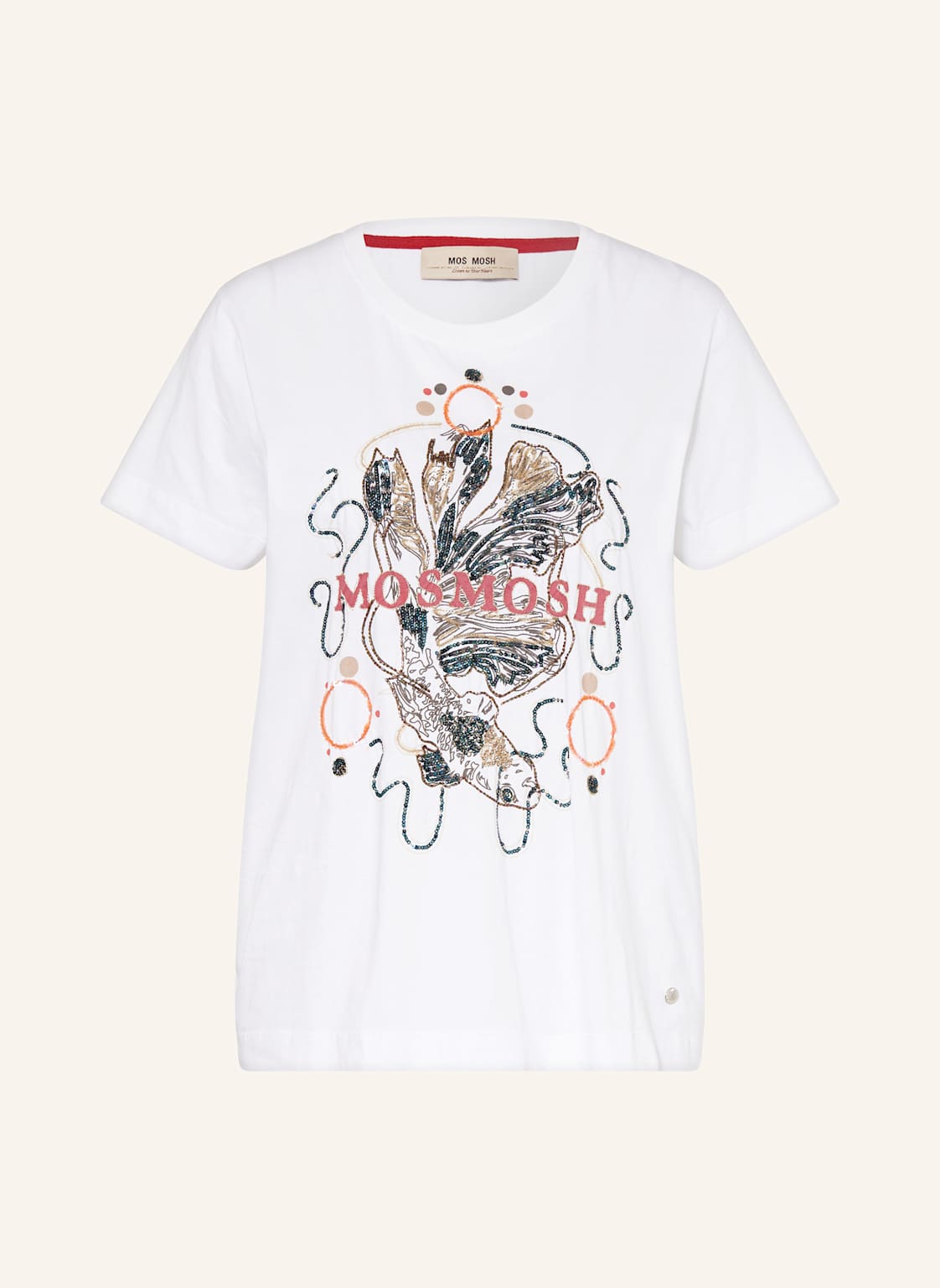 Mos Mosh T-Shirt Mmhallin Mit Pailletten weiss von MOS MOSH