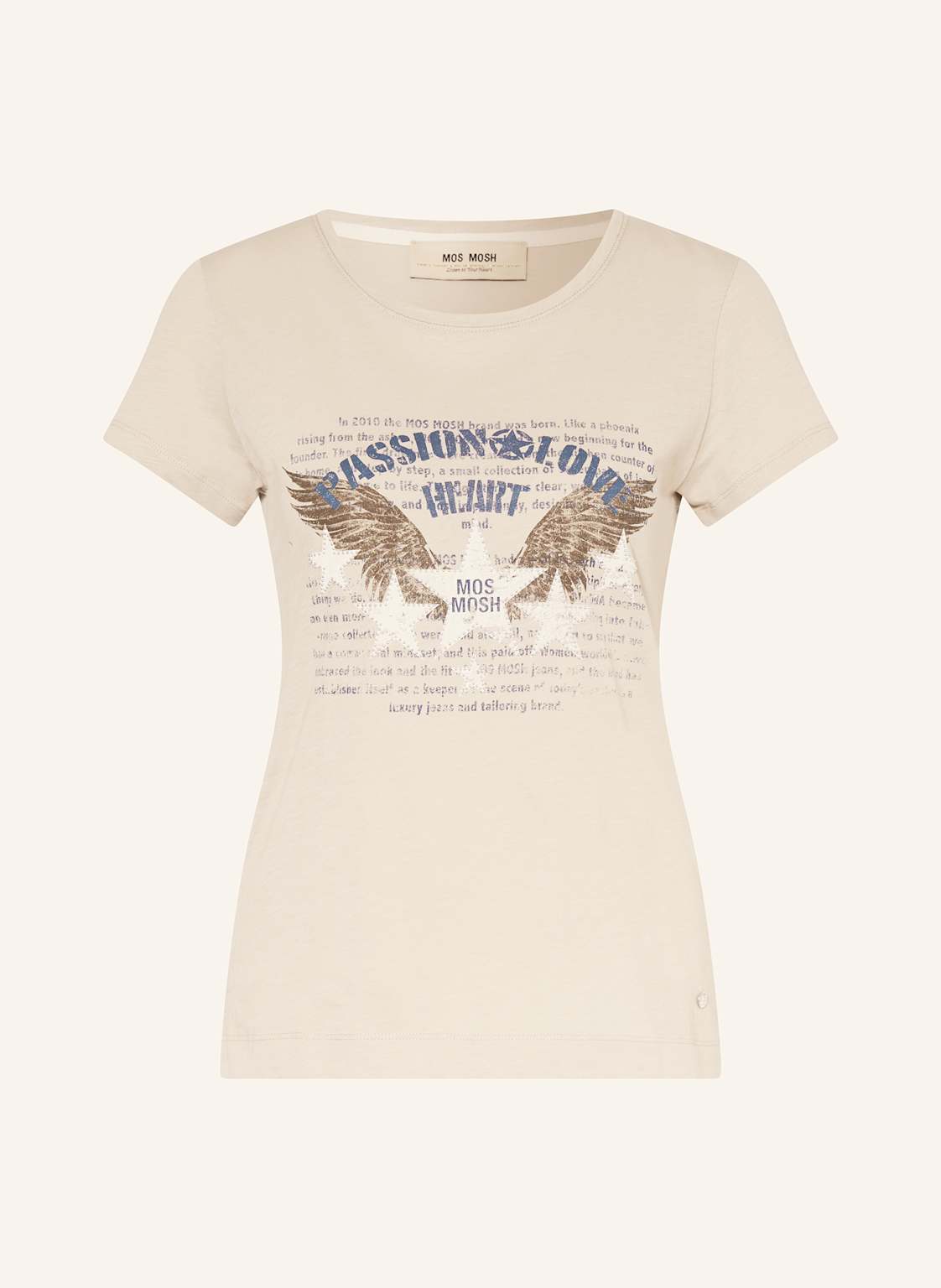 Mos Mosh T-Shirt Mmzibby Mit Schmucksteinen beige Mos Mosh T-Shirt Mmzibby Mit Schmucksteinen beige von MOS MOSH