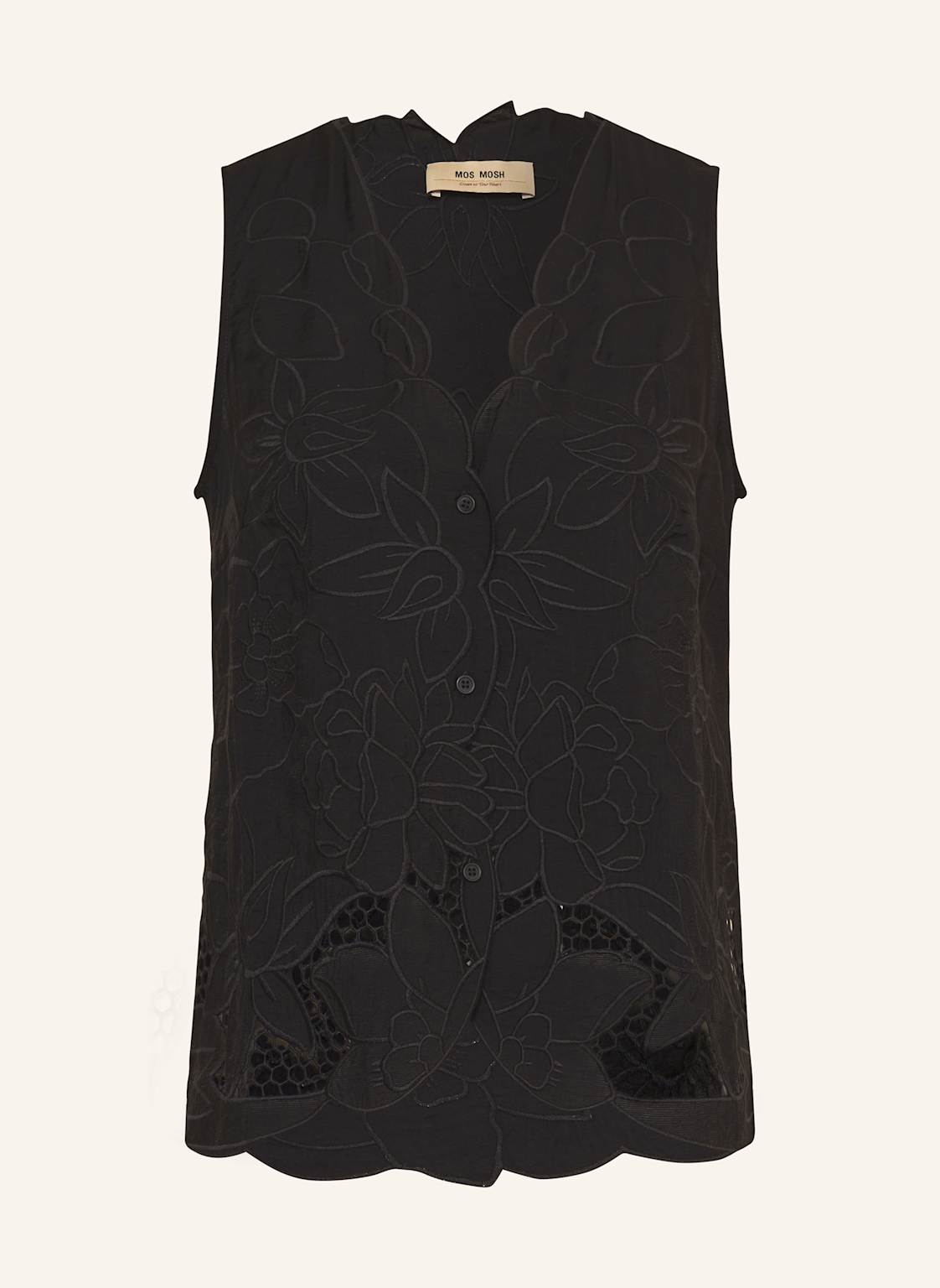 Mos Mosh Top Mmdaima Aus Lochspitze Mit Cut-Outs schwarz Mos Mosh Top Mmdaima Aus Lochspitze Mit Cut-Outs schwarz von MOS MOSH