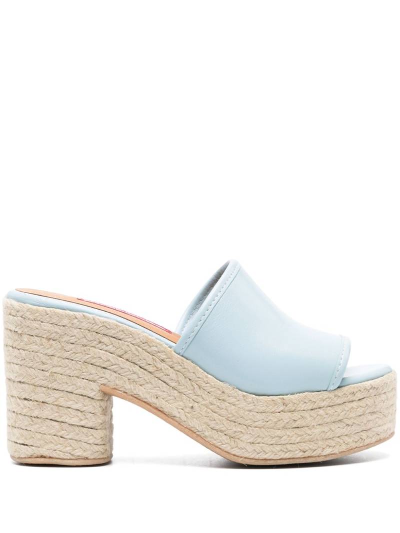 MOSCHINO JEANS 105mm raffia-sole platform mules - Blue von MOSCHINO JEANS