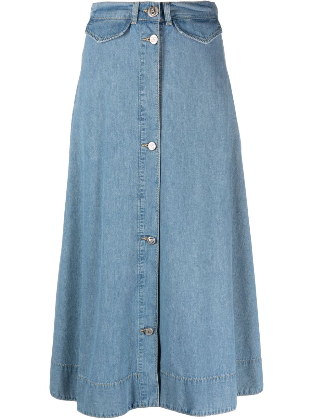 MOSCHINO JEANS A-line buttoned denim skirt - Blue von MOSCHINO JEANS