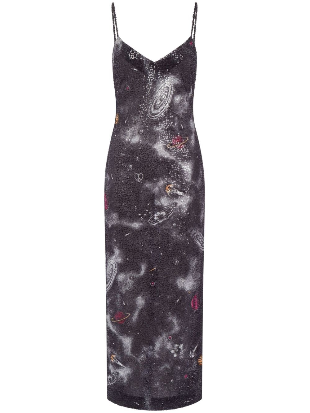 MOSCHINO JEANS astral pattern maxi dress - Grey von MOSCHINO JEANS