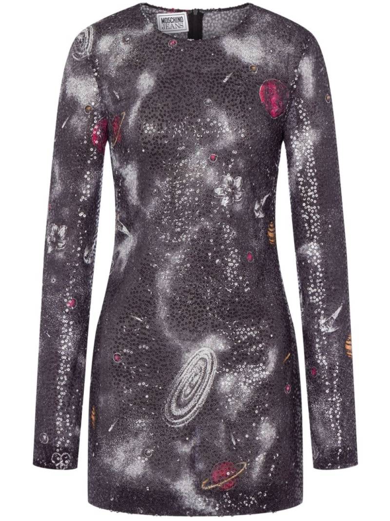 MOSCHINO JEANS astral pattern mini dress - Grey von MOSCHINO JEANS