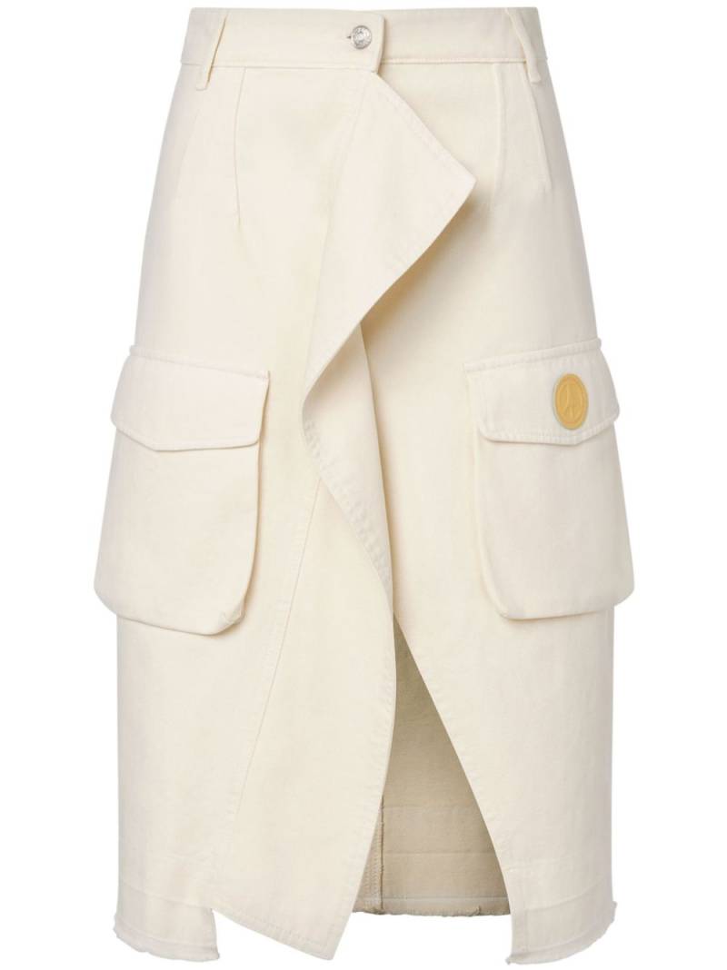 MOSCHINO JEANS asymmetric cargo denim skirt - White von MOSCHINO JEANS