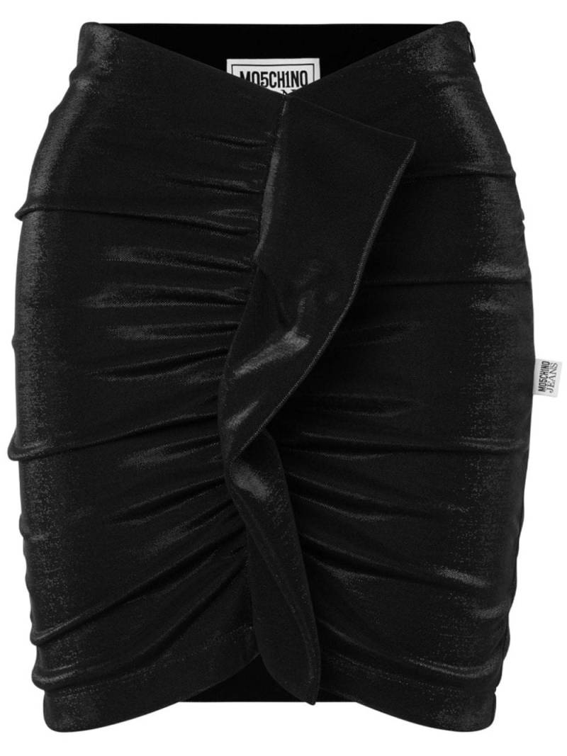 MOSCHINO JEANS asymmetric ruched miniskirt - Black von MOSCHINO JEANS