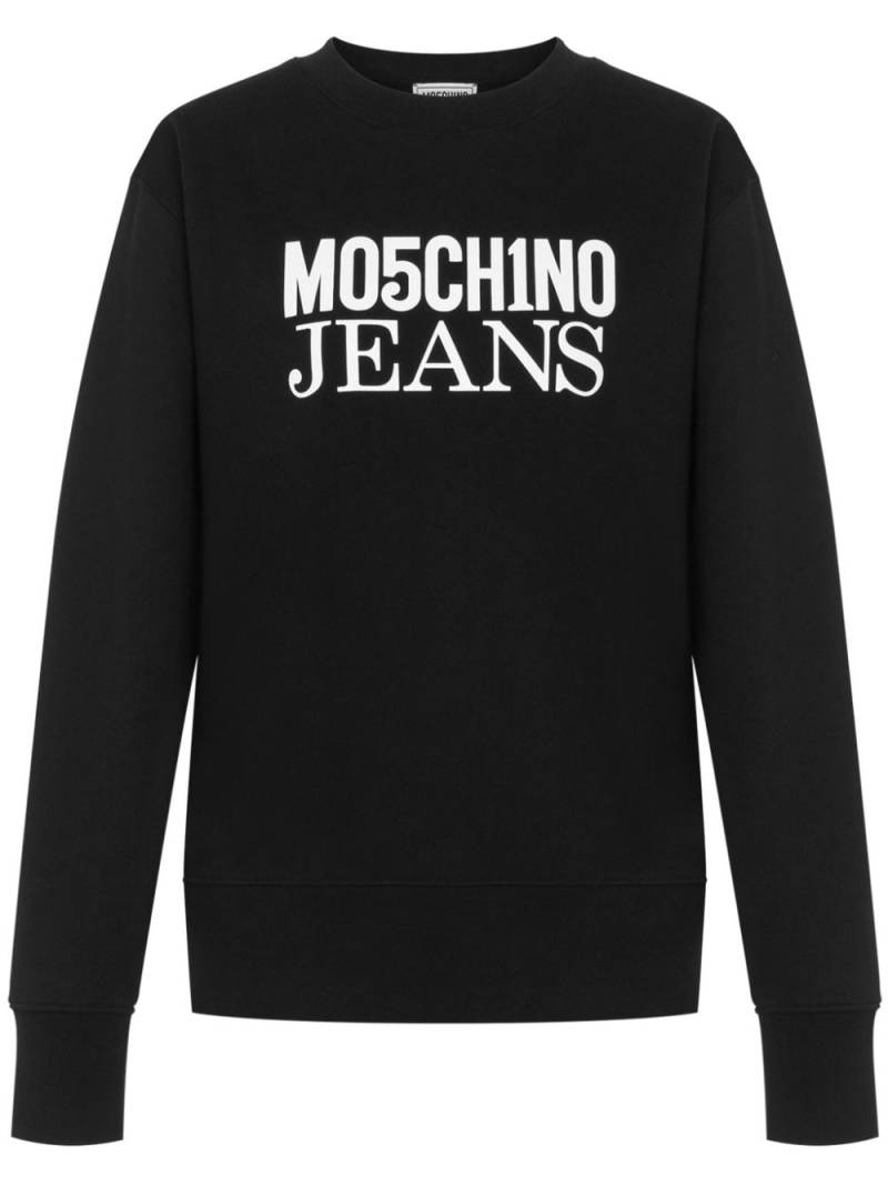 MOSCHINO JEANS big logo cotton sweatshirt - Black von MOSCHINO JEANS