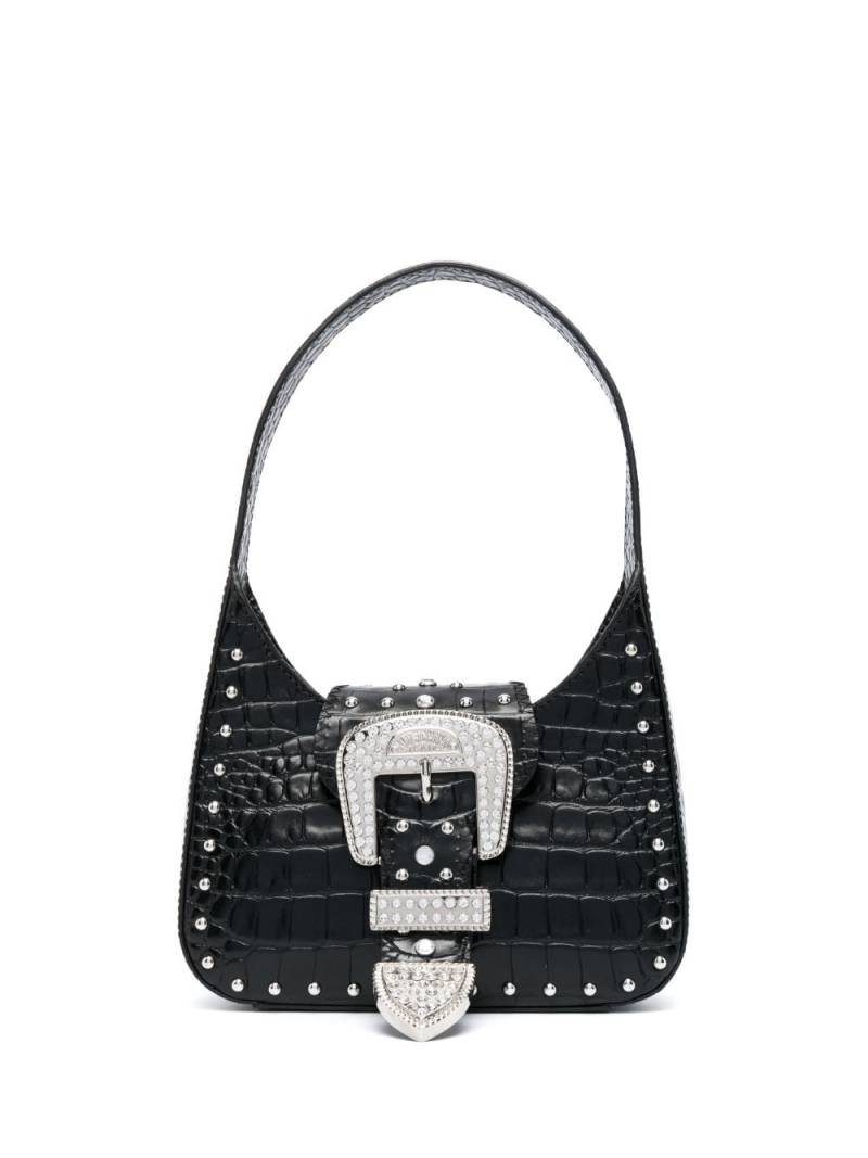 MOSCHINO JEANS buckled leather shoulder bag - Black von MOSCHINO JEANS