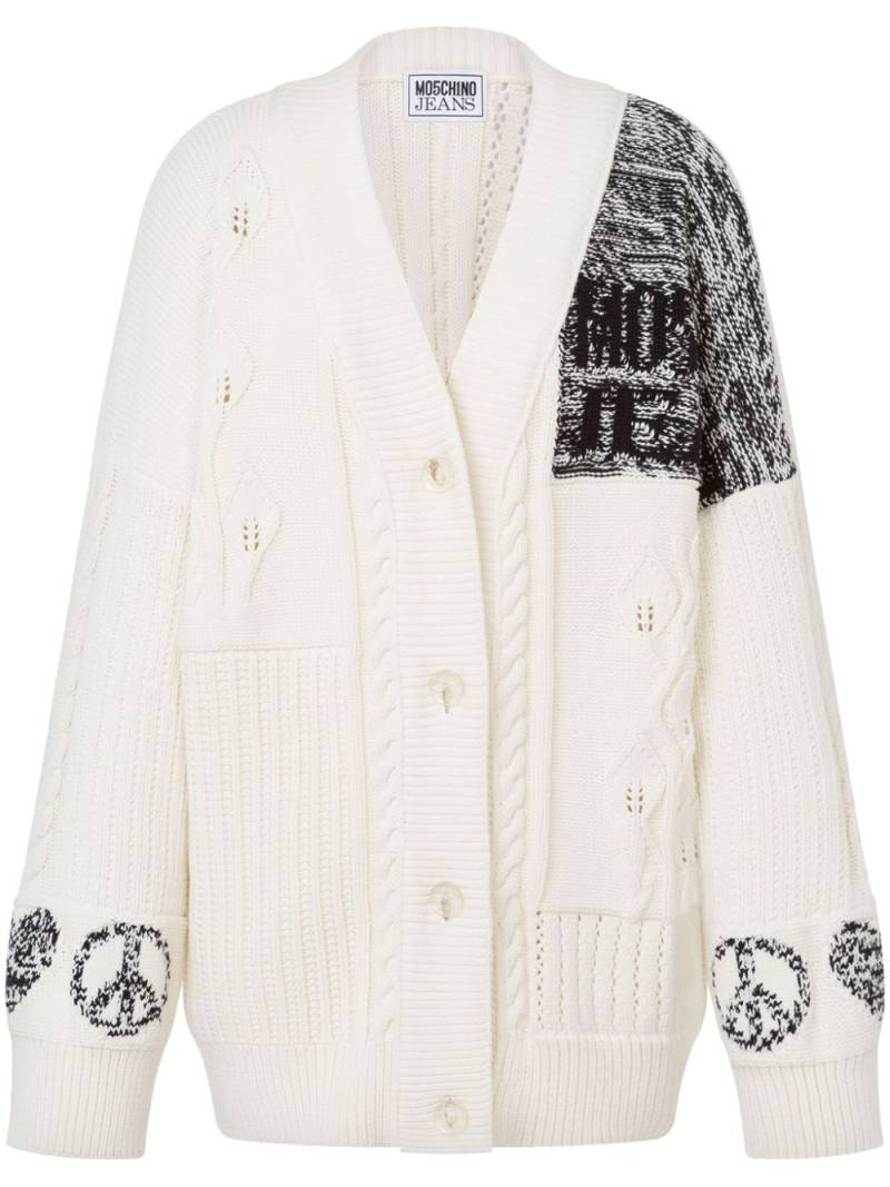 MOSCHINO JEANS cable-knit cardigan - White von MOSCHINO JEANS