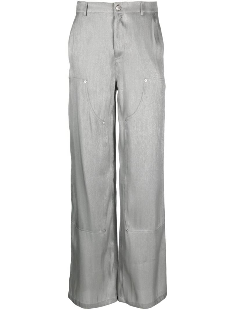 MOSCHINO JEANS carpenter-design high-waisted trousers - Silver von MOSCHINO JEANS