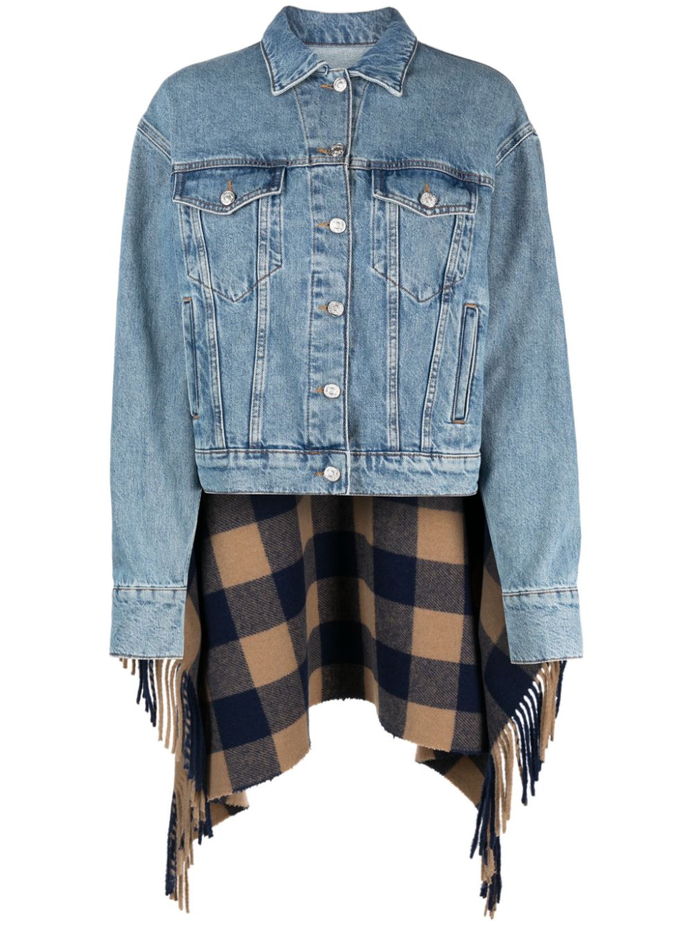 MOSCHINO JEANS checked-panel denim jacket - Blue von MOSCHINO JEANS