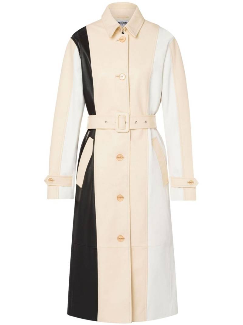 MOSCHINO JEANS colour-block leather coat - White von MOSCHINO JEANS