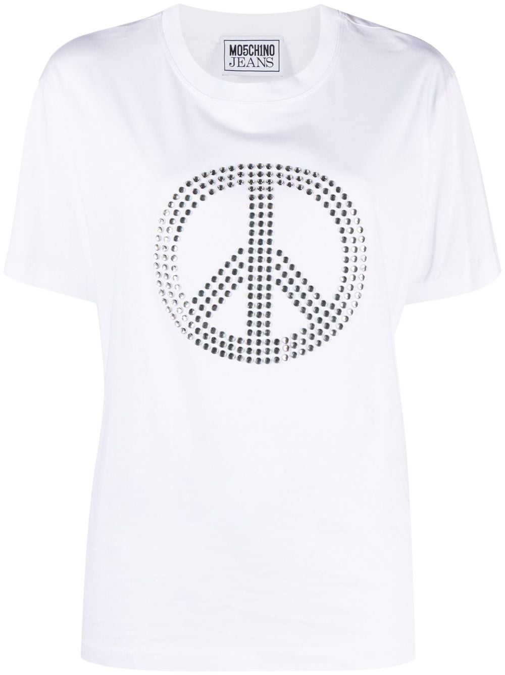 MOSCHINO JEANS crystal-embellished cotton T-shirt - White von MOSCHINO JEANS