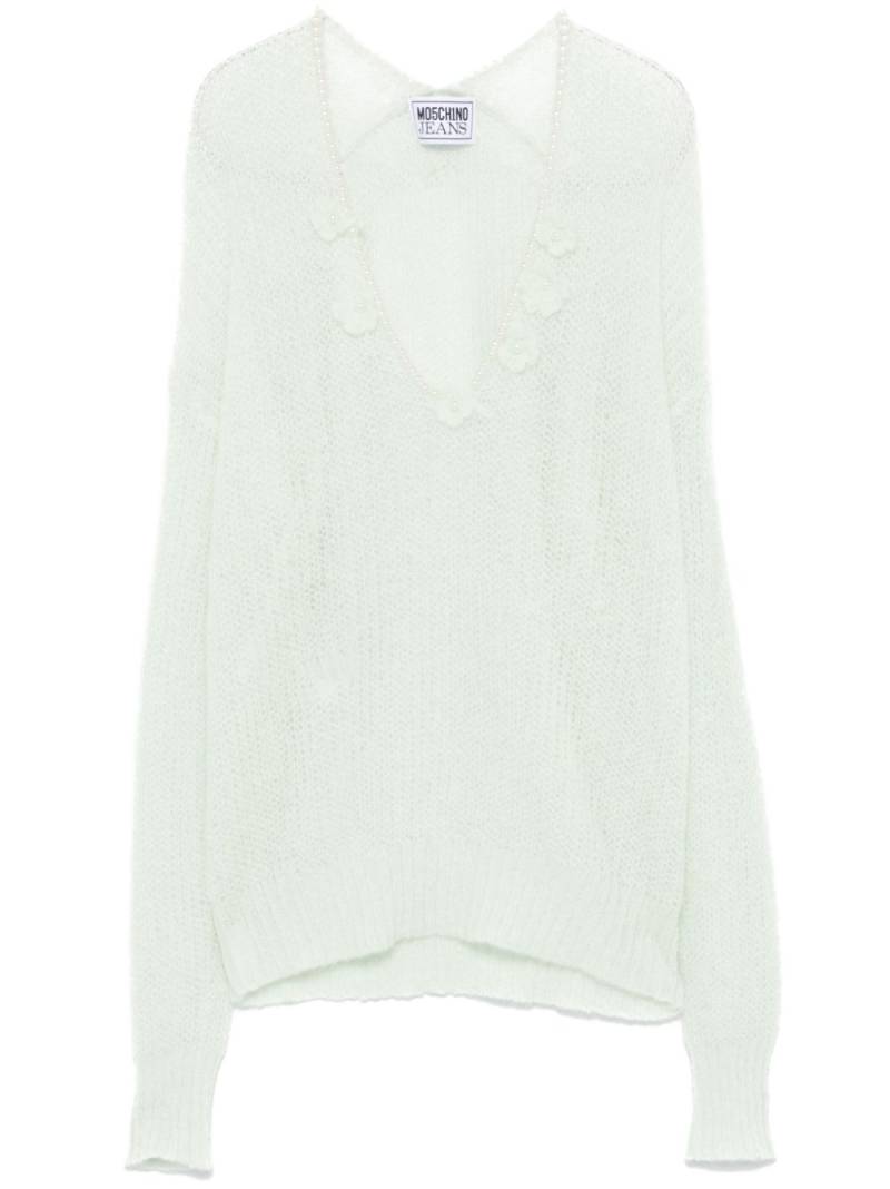 MOSCHINO JEANS faux-pearl detailing sweater - Green von MOSCHINO JEANS