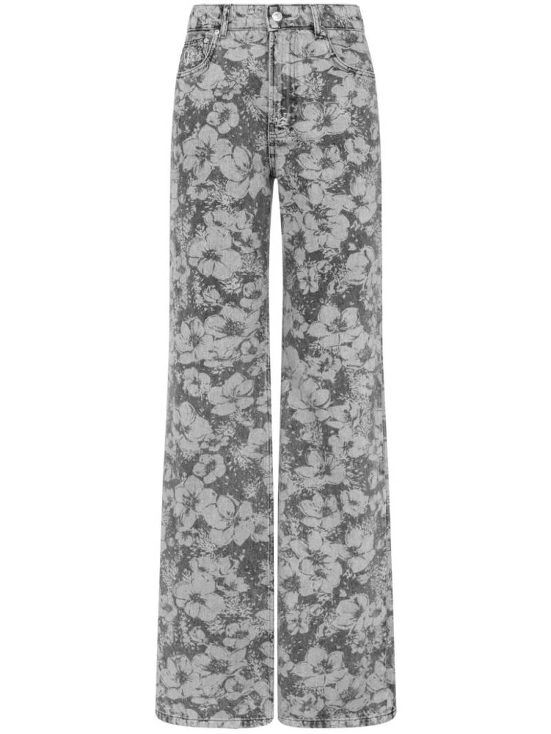 MOSCHINO JEANS floral print cotton trousers - Grey von MOSCHINO JEANS