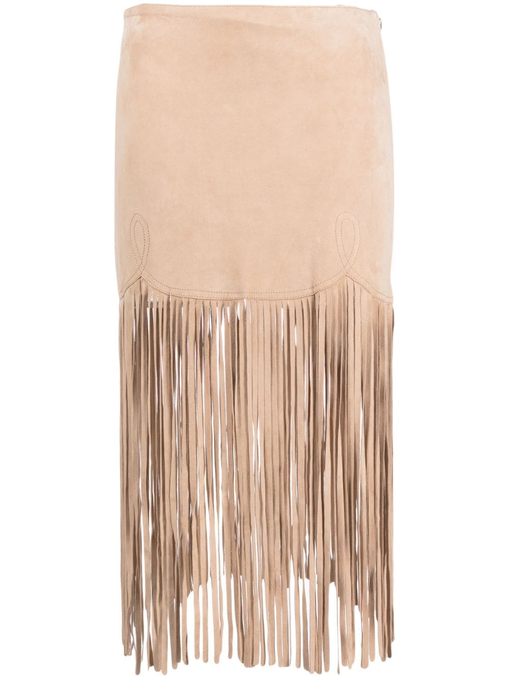 MOSCHINO JEANS fringe-detail suede skirt - Neutrals von MOSCHINO JEANS