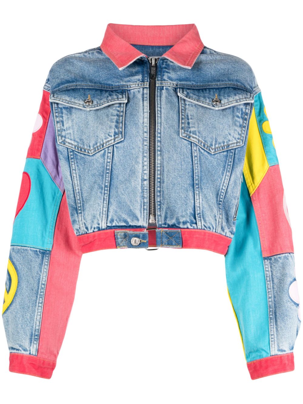 MOSCHINO JEANS graphic-print cotton jacket - Blue von MOSCHINO JEANS