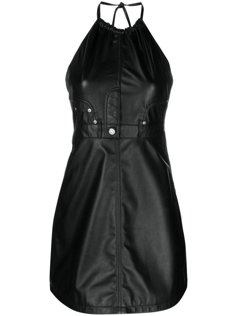 MOSCHINO JEANS halterneck leather minidress - Black von MOSCHINO JEANS