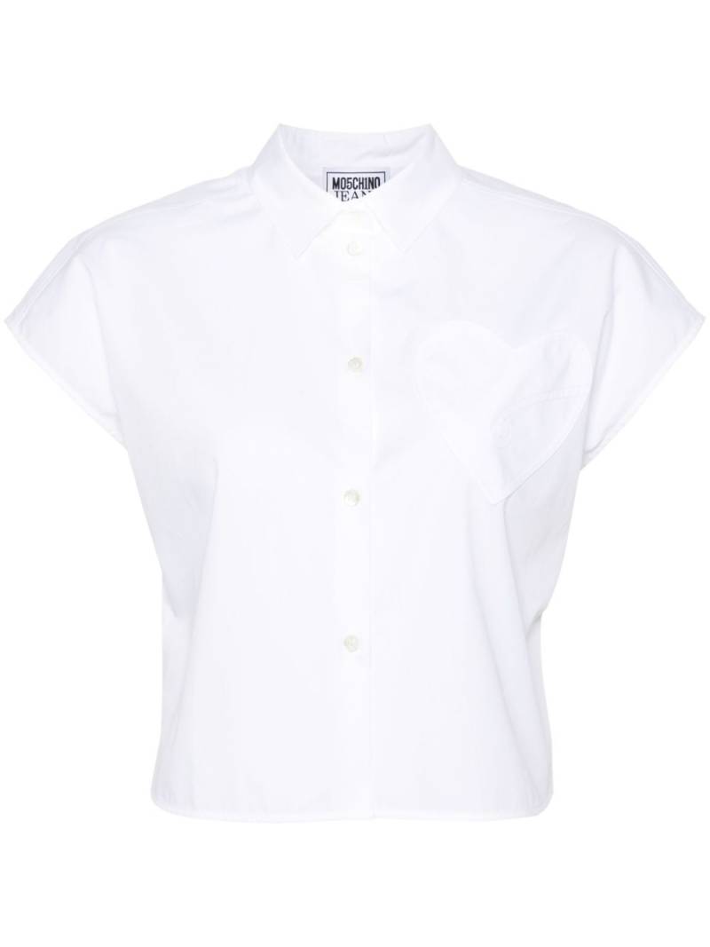 MOSCHINO JEANS heart-patch poplin shirt - White von MOSCHINO JEANS