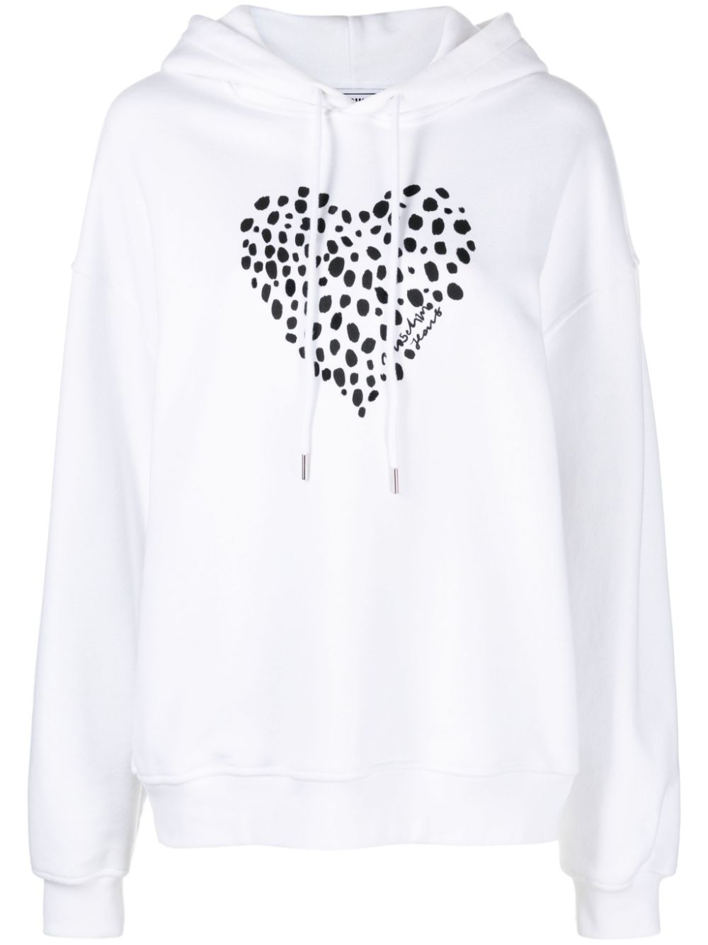 MOSCHINO JEANS heart-print cotton hoodie - White von MOSCHINO JEANS