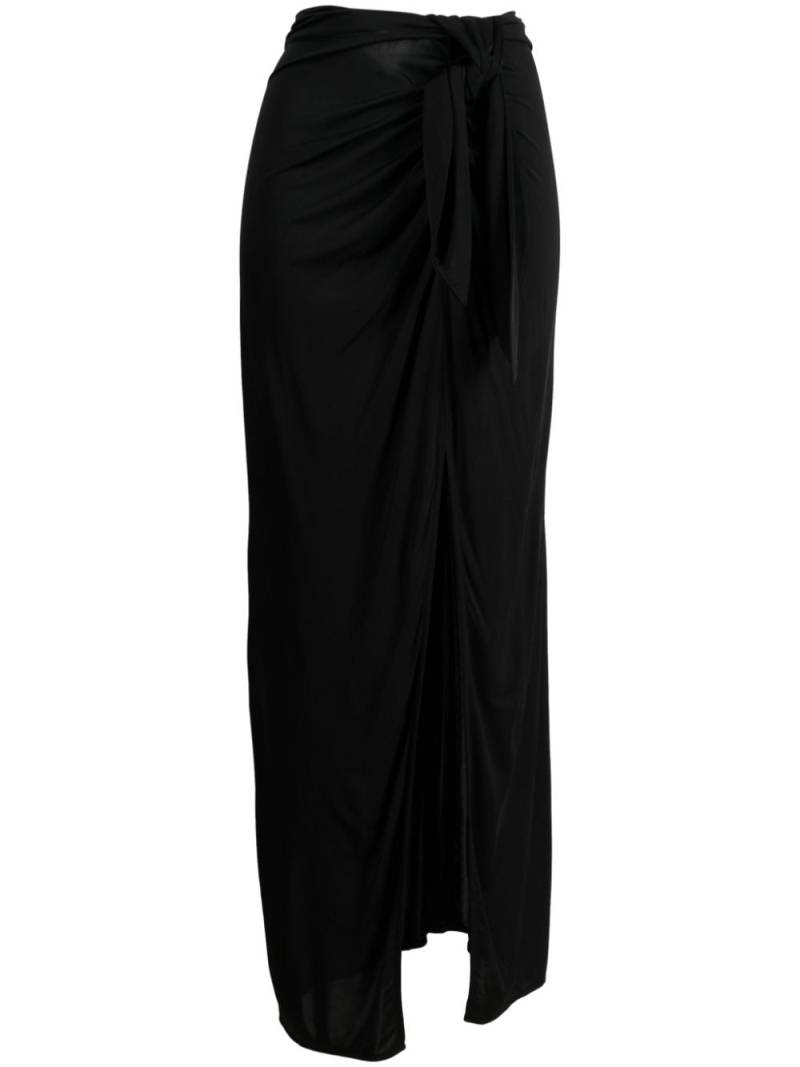 MOSCHINO JEANS high-low waist front-slit maxi skirt - Black von MOSCHINO JEANS