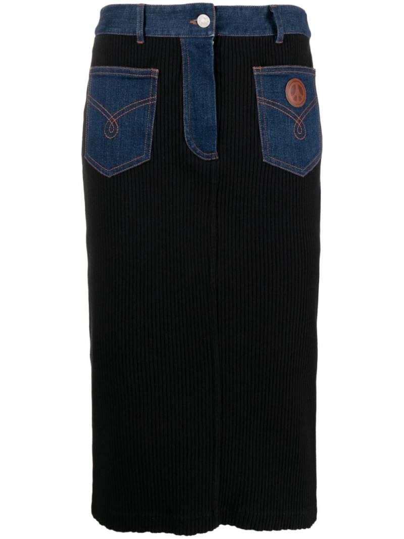 MOSCHINO JEANS high-waist ribbed pencil skirt - Black von MOSCHINO JEANS