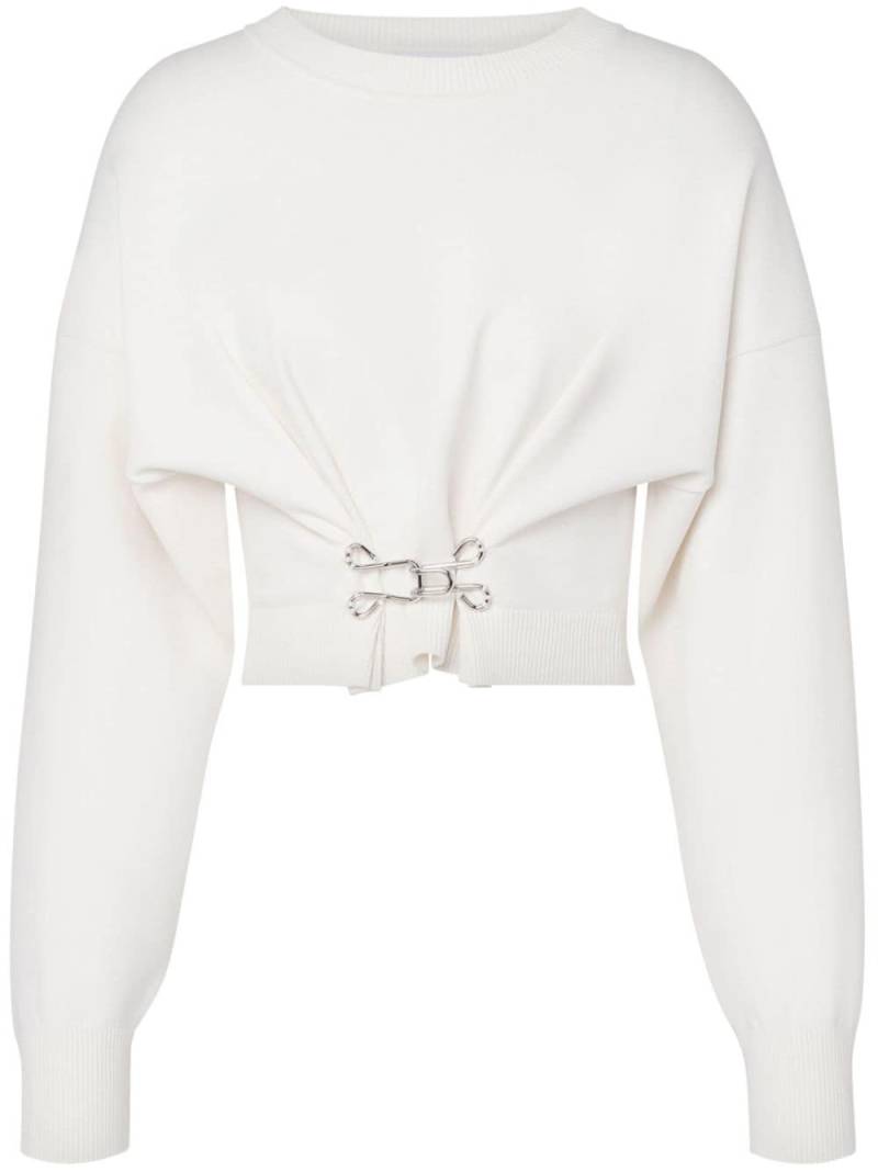 MOSCHINO JEANS hook-detail cropped sweatshirt - White von MOSCHINO JEANS