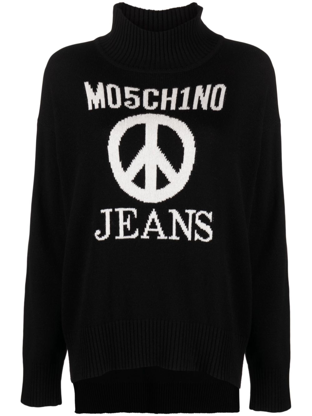 MOSCHINO JEANS intarsia-knit logo jumper - Black von MOSCHINO JEANS