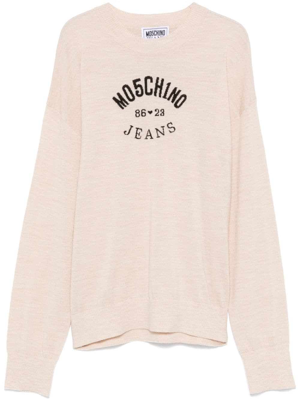 MOSCHINO JEANS intarsia-logo sweater - Neutrals von MOSCHINO JEANS