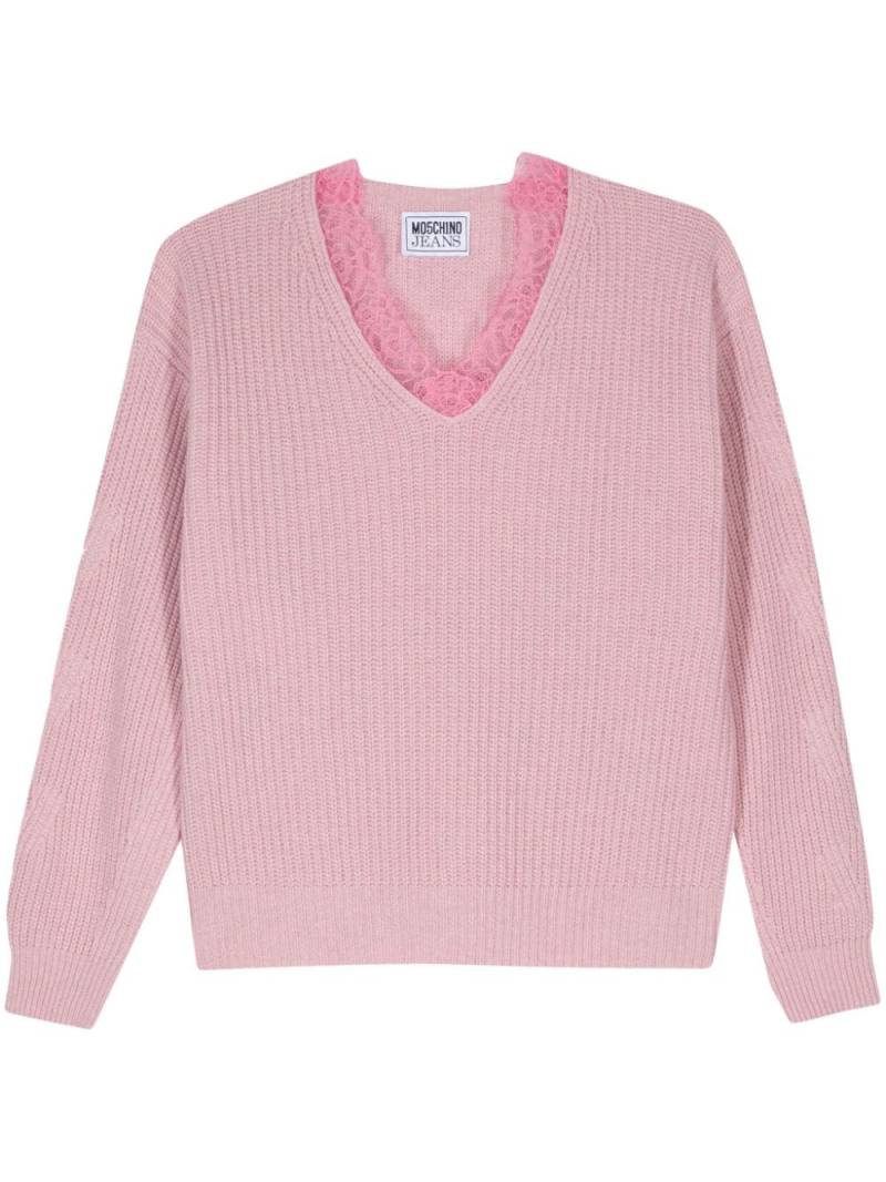 MOSCHINO JEANS lace-detail sweater - Pink von MOSCHINO JEANS