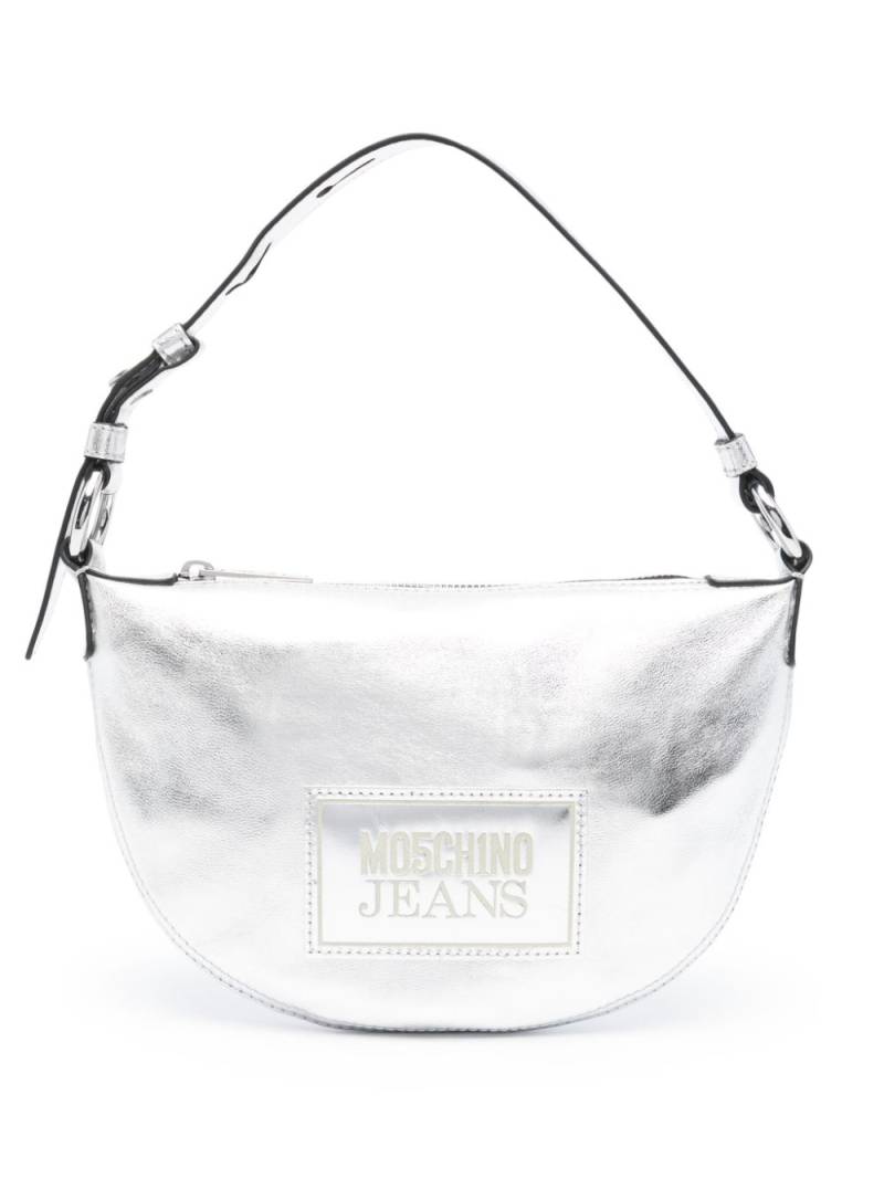 MOSCHINO JEANS logo-appliqué leather shoulder bag - Silver von MOSCHINO JEANS