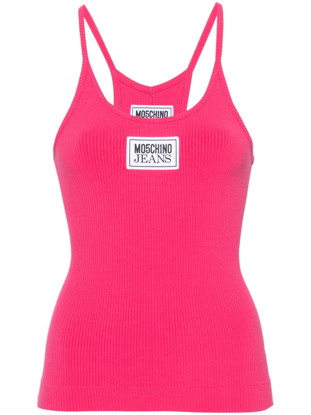 MOSCHINO JEANS logo-appliqué ribbed tank top - Pink von MOSCHINO JEANS