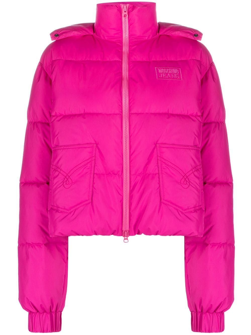 MOSCHINO JEANS logo-embroidered hooded puffer jacket - Pink von MOSCHINO JEANS