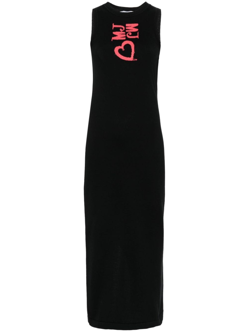 MOSCHINO JEANS logo-intarsia fine-knit midi dress - Black von MOSCHINO JEANS