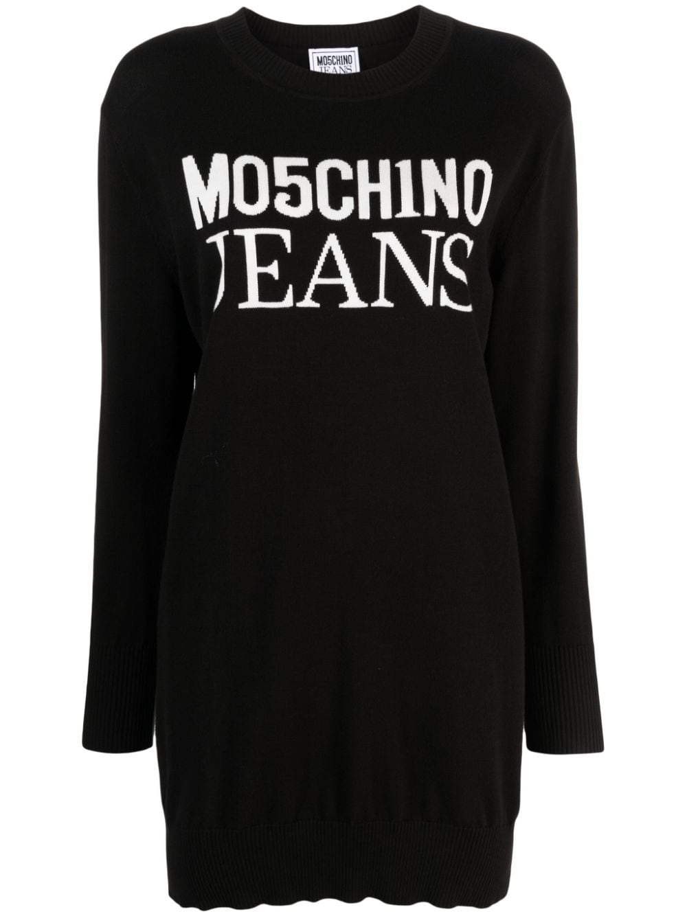 MOSCHINO JEANS logo intarsia-knit minidress - Black von MOSCHINO JEANS